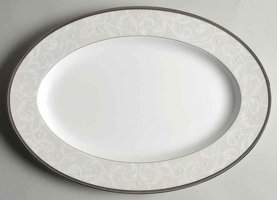 Satin Lace 16" Oval Serving Platter by Noritake-1