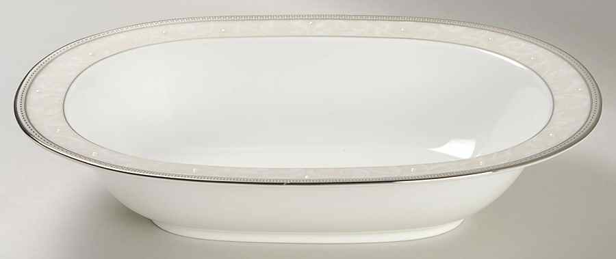 Satin Lace 10" Oval Vegetable Bowl by Noritake-1