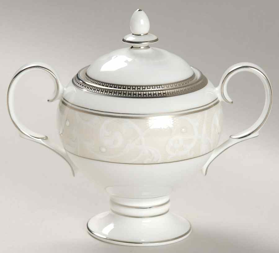 Satin Lace Sugar Bowl & Lid by Noritake-1
