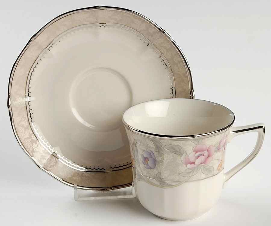 Avery Platinum Flat Cup & Saucer Set by Noritake-1