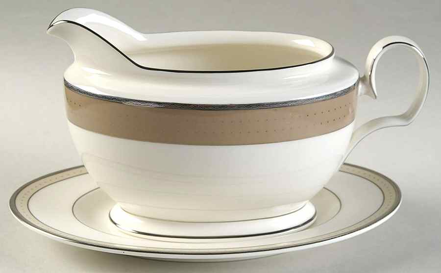 Cameroon Sand Gravy Boat & Underplate by Noritake-1