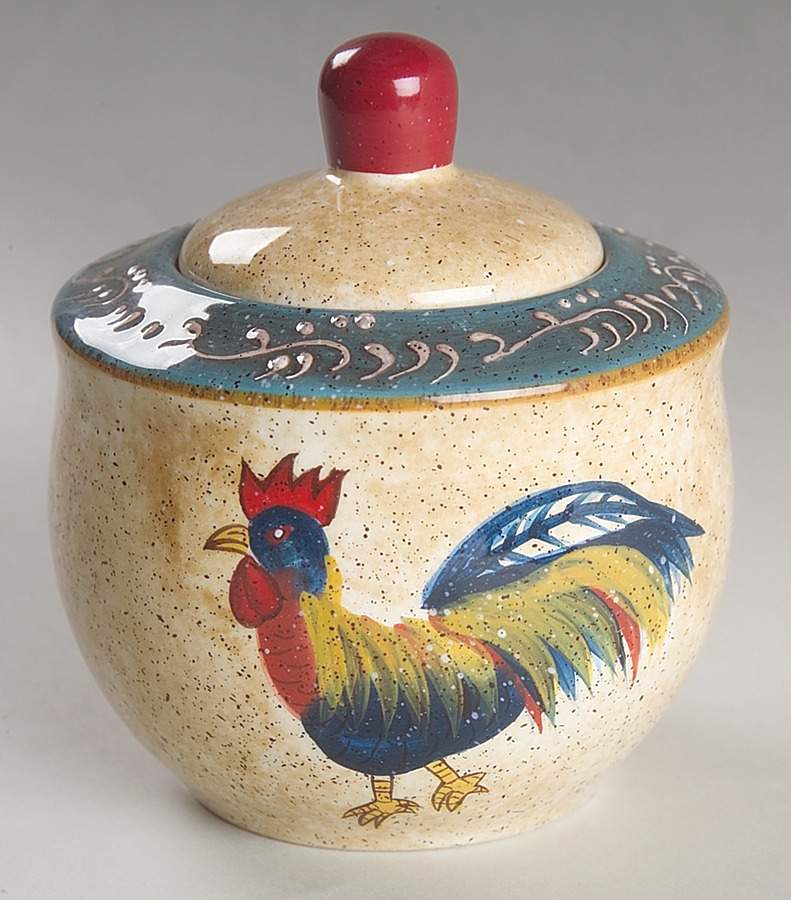 Rooster Cafe Sugar Bowl & Lid by Noble Excellence-1