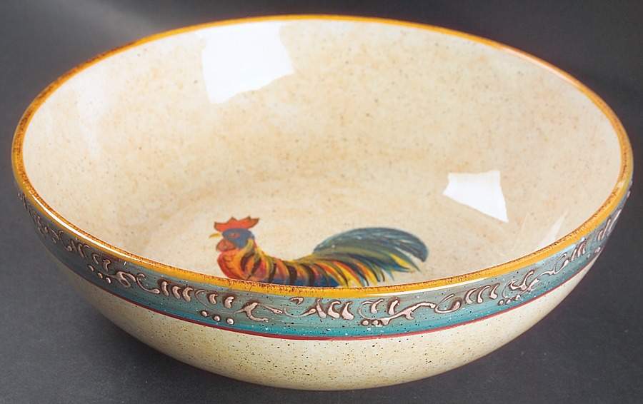 Rooster Cafe 10" Round Vegetable Bowl by Noble Excellence-1