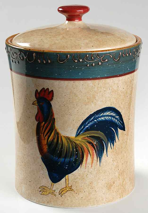 Rooster Cafe Large Canister & Lid by Noble Excellence-1