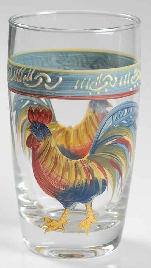 Rooster Cafe 18 Oz Handpainted Glassware Tumbler by Noble Excellence-1