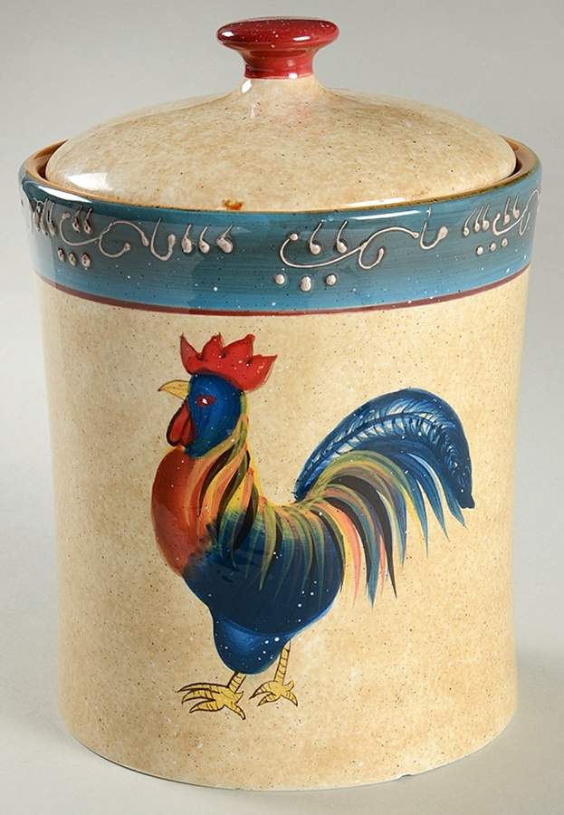 Rooster Cafe Medium Canister & Lid by Noble Excellence-1