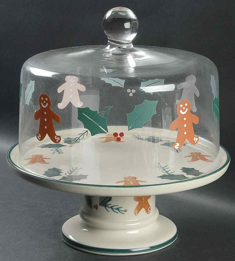 Gingerbread 11" Pedestal Cake Stand & Glass Dome by Noble Excellence-1