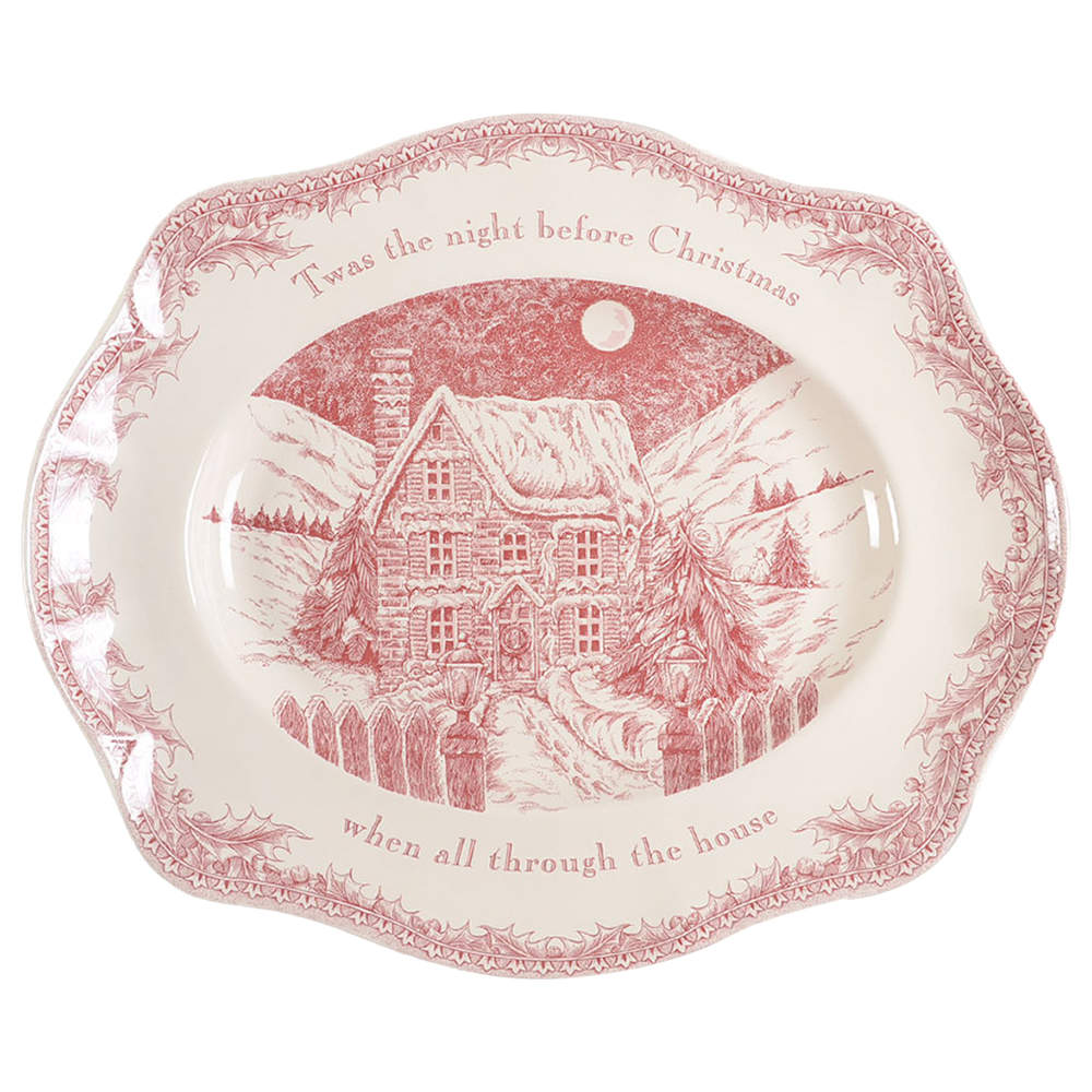 Twas the Night Before Christmas 15" Oval Serving Platter by Noble Excellence-1