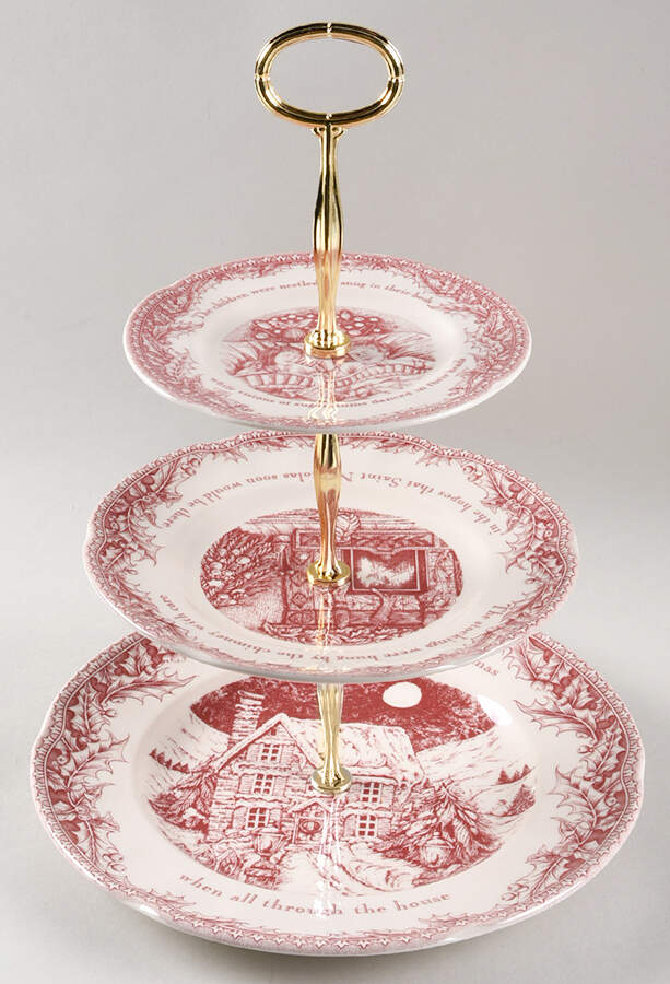 Twas the Night Before Christmas 13 7/8"-14 1/4" 3-Tiered Serving Tray(DP,SP,BB) HC by Noble Excellence-1