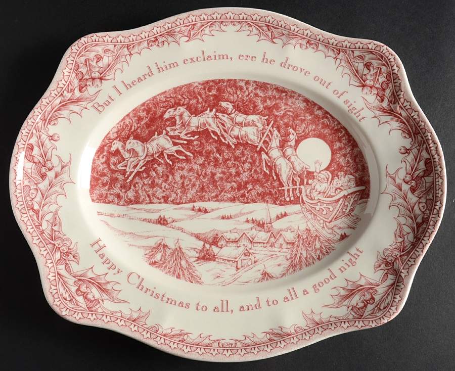Twas the Night Before Christmas 11" Oval Serving Platter by Noble Excellence-1