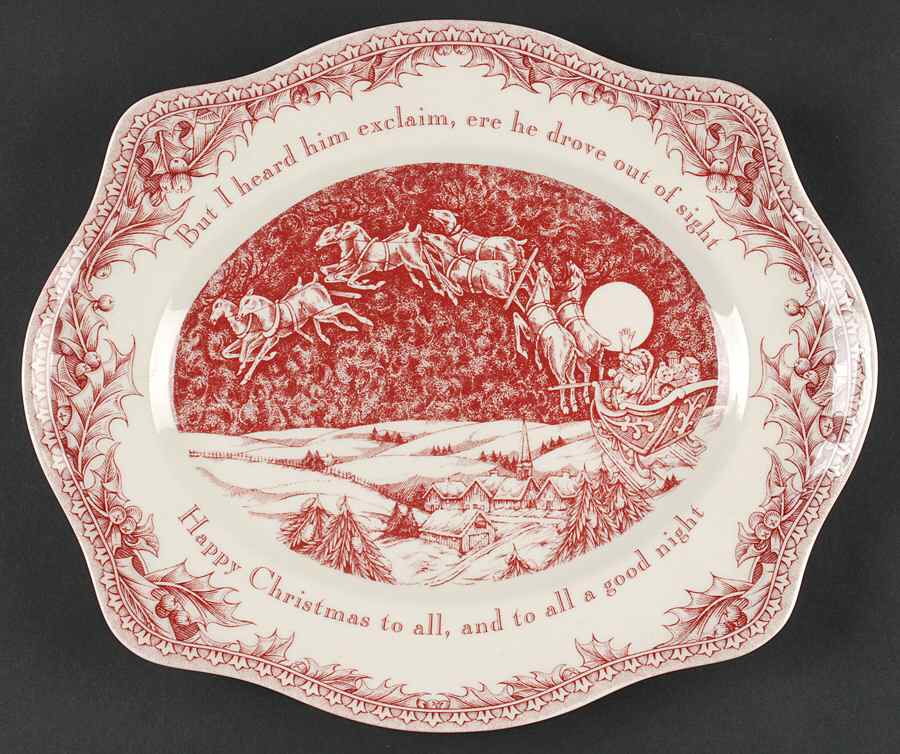 Twas the Night Before Christmas 11" Oval Serving Platter by Noble Excellence-1