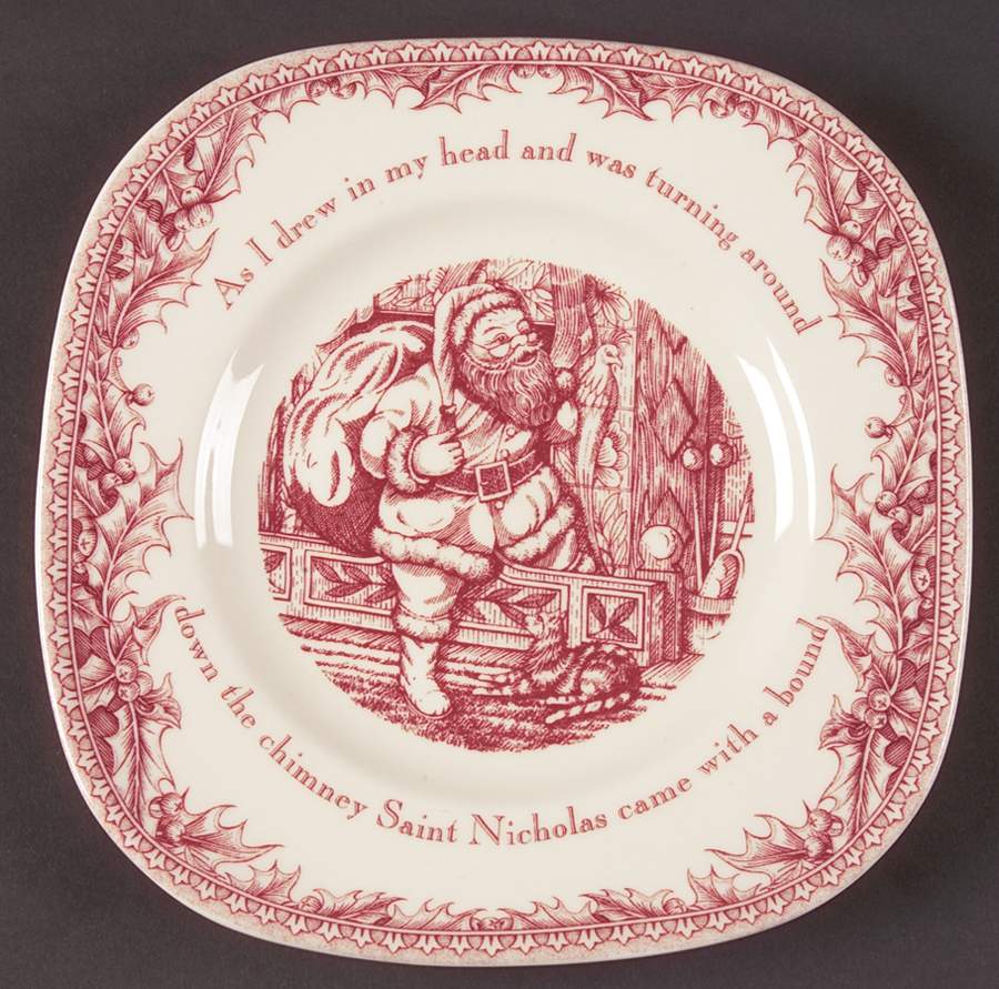 Twas the Night Before Christmas Square Salad Plate by Noble Excellence-1