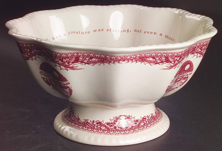 Twas the Night Before Christmas Large Footed Salad Serving Bowl by Noble Excellence-1