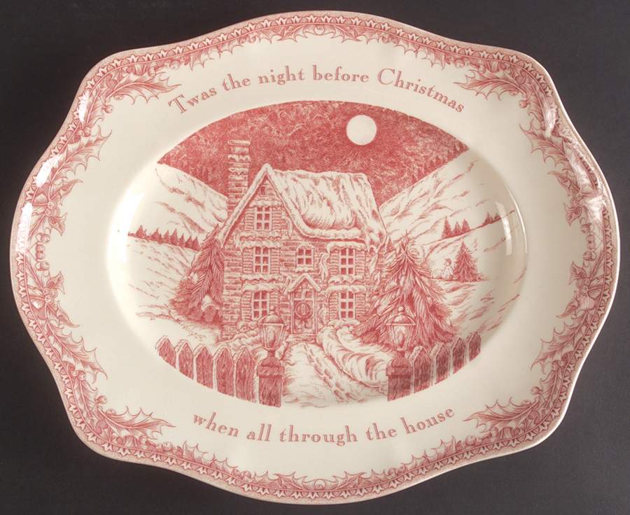 Twas the Night Before Christmas 15" Oval Serving Platter by Noble Excellence-1