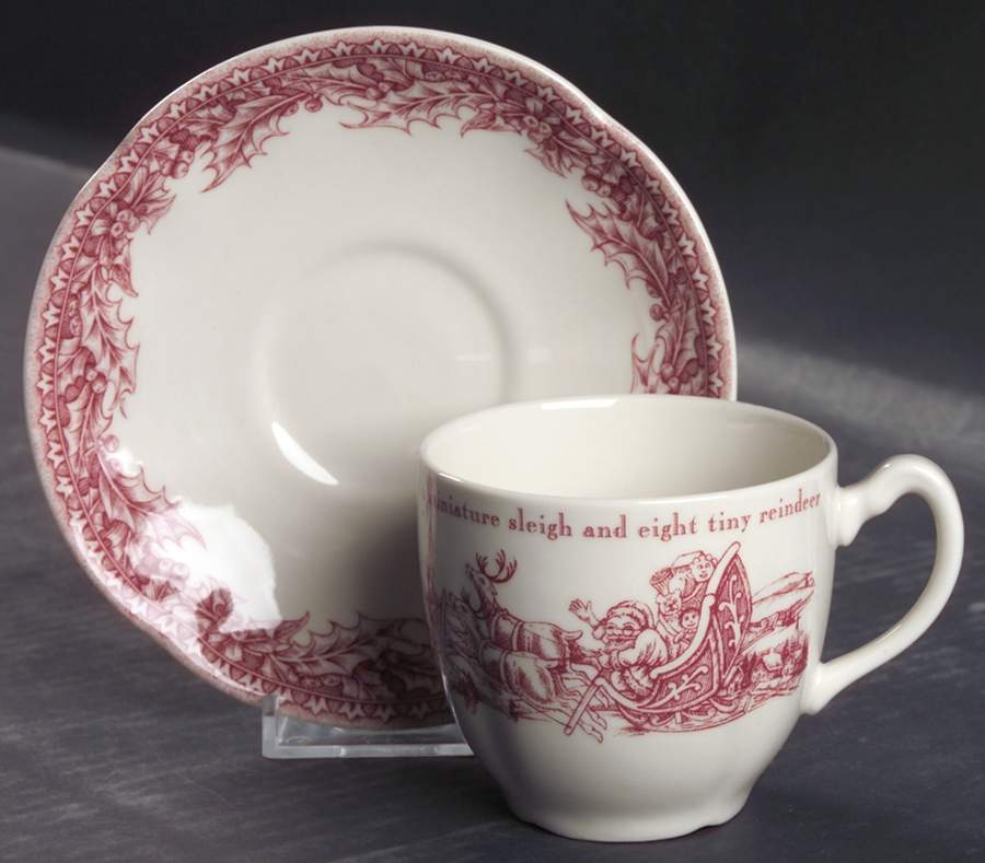 Twas the Night Before Christmas Flat Cup & Saucer Set by Noble Excellence-1