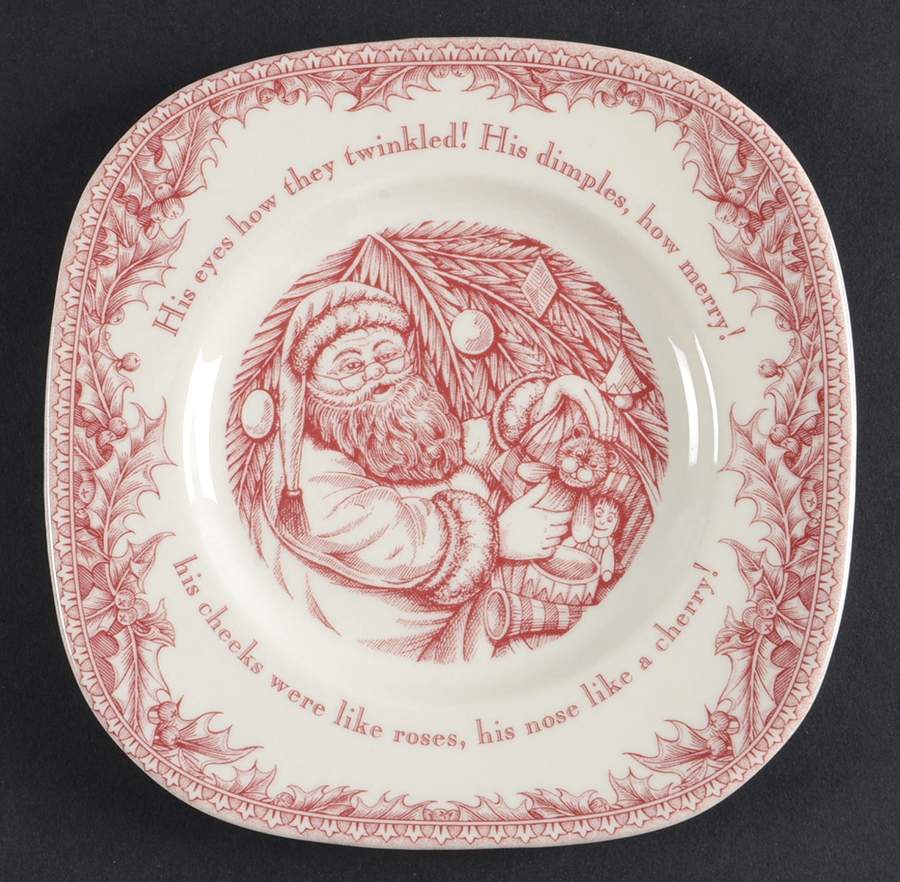 Twas the Night Before Christmas Square Salad Plate by Noble Excellence-1