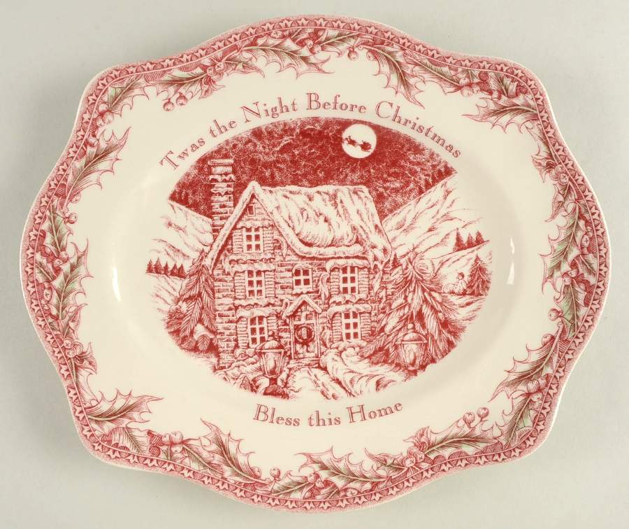 Twas the Night Before Christmas 12" Bless This House Platter by Noble Excellence-1