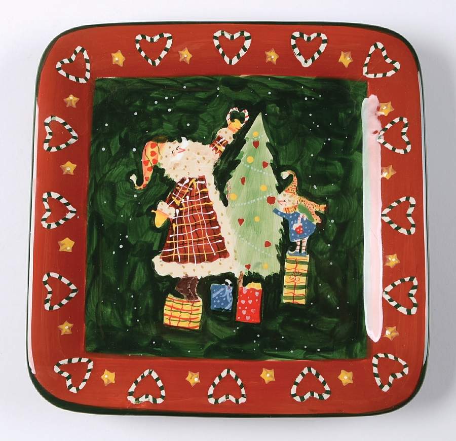 Santa Mates Square Salad Plate by Noble Excellence-1
