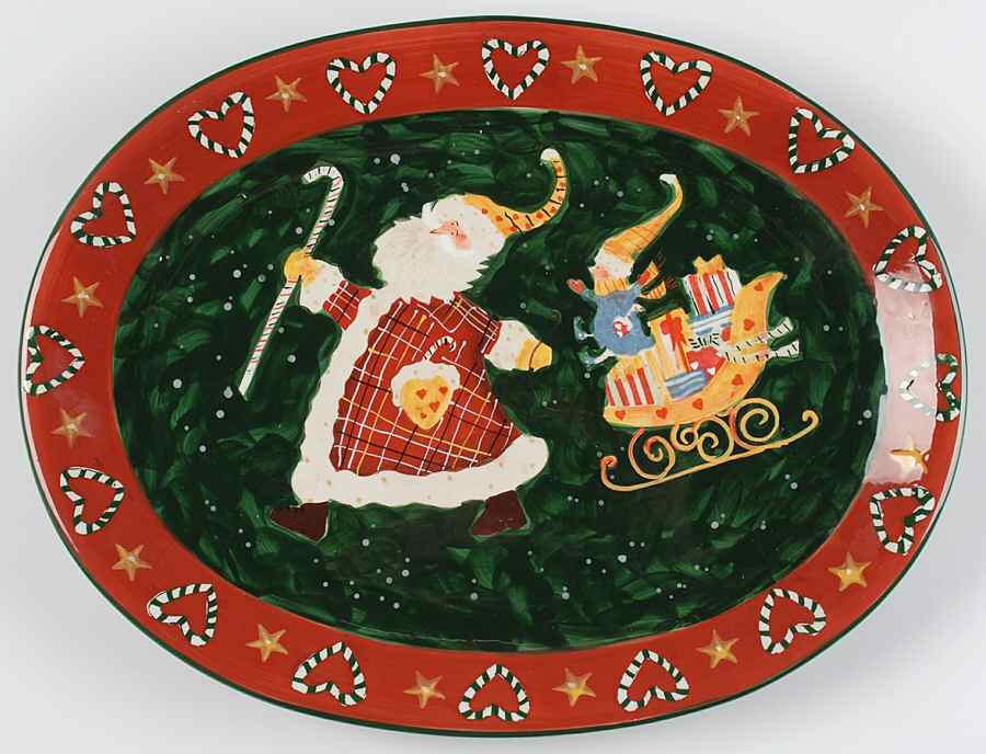 Santa Mates 15" Oval Serving Platter by Noble Excellence-1