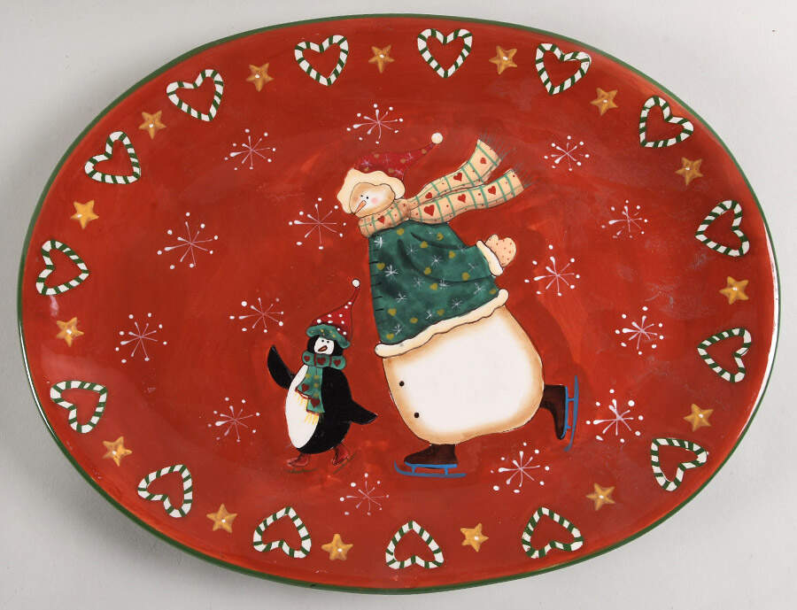 Snow Mates 15" Oval Serving Platter by Noble Excellence-1