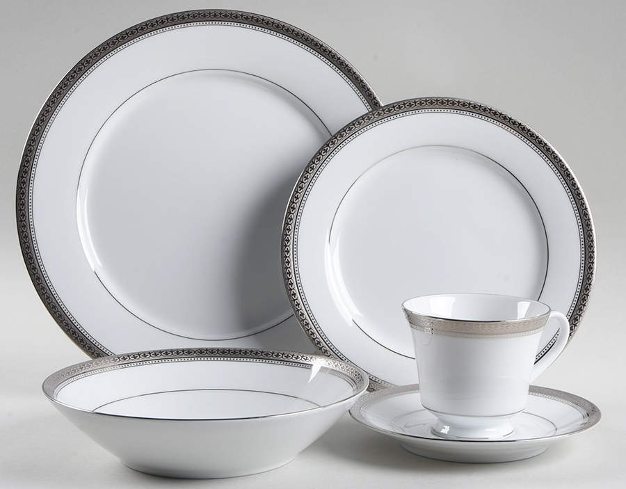 Manor Platinum 5 Piece Place Setting by Noritake-1