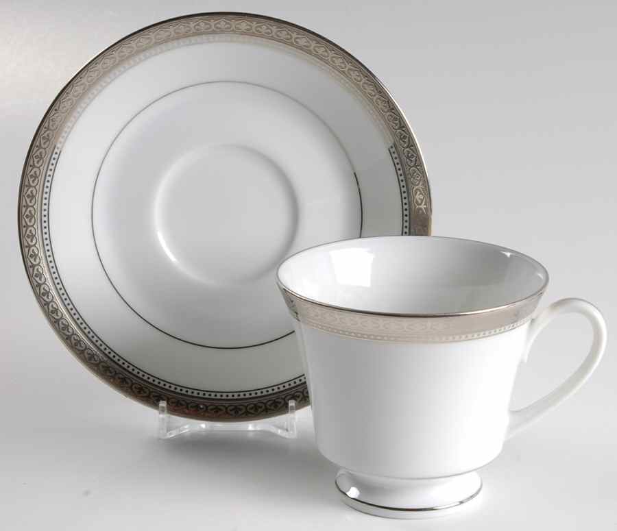 Manor Platinum Footed Cup & Saucer Set by Noritake-1