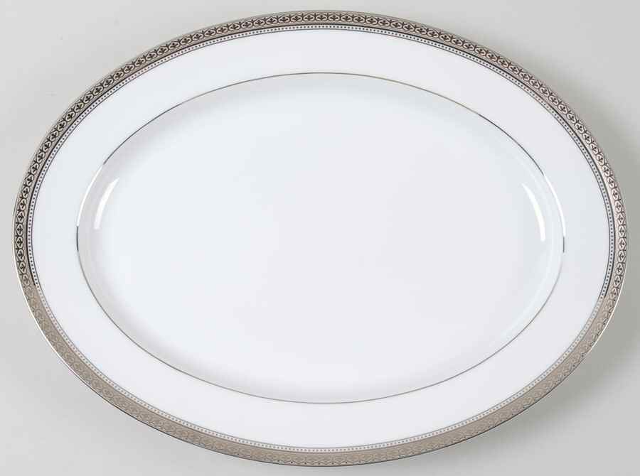 Manor Platinum 13" Oval Serving Platter by Noritake-1