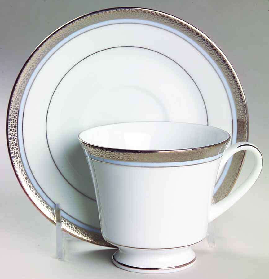 Piedmont Platinum Footed Cup & Saucer Set by Noritake-1