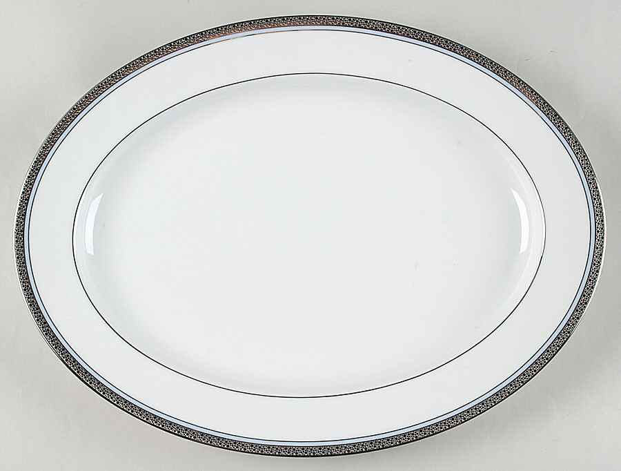 Piedmont Platinum 16" Oval Serving Platter by Noritake-1