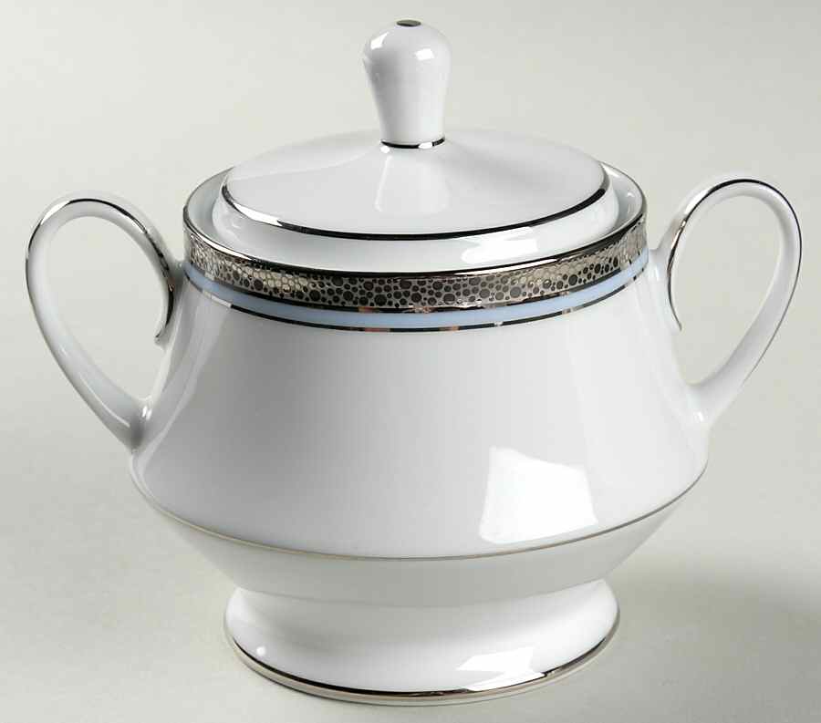 Piedmont Platinum Sugar Bowl & Lid by Noritake-1