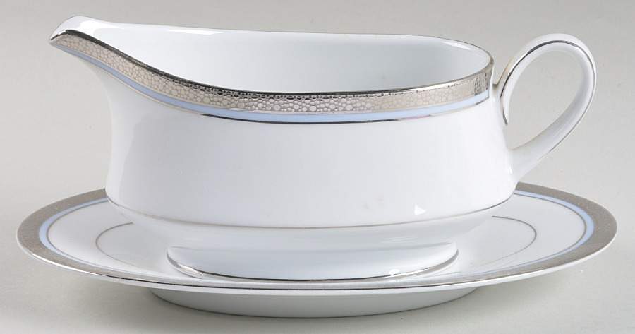 Piedmont Platinum Gravy Boat & Underplate by Noritake-1