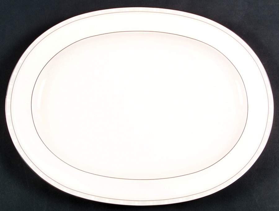 Aria Platinum 14" Oval Serving Platter by Noritake-1