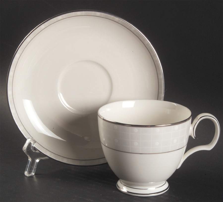 Aria Platinum Footed Cup & Saucer Set by Noritake-1