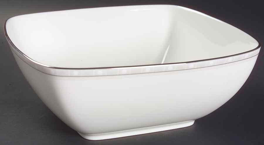 Aria Platinum 8" Square Vegetable Bowl by Noritake-1