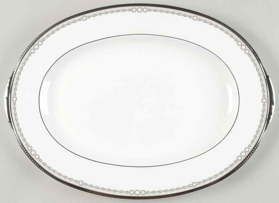 Pearl Luxe 14" Oval Serving Platter by Noritake-1