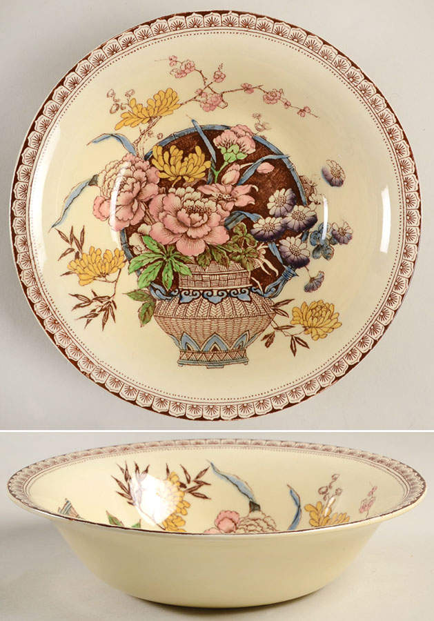 Ophelia Brown Multicolor 9" Round Vegetable Bowl by Newport-1