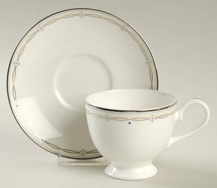 Blue Star Sapphire Footed Cup & Saucer Set by Nikko-1