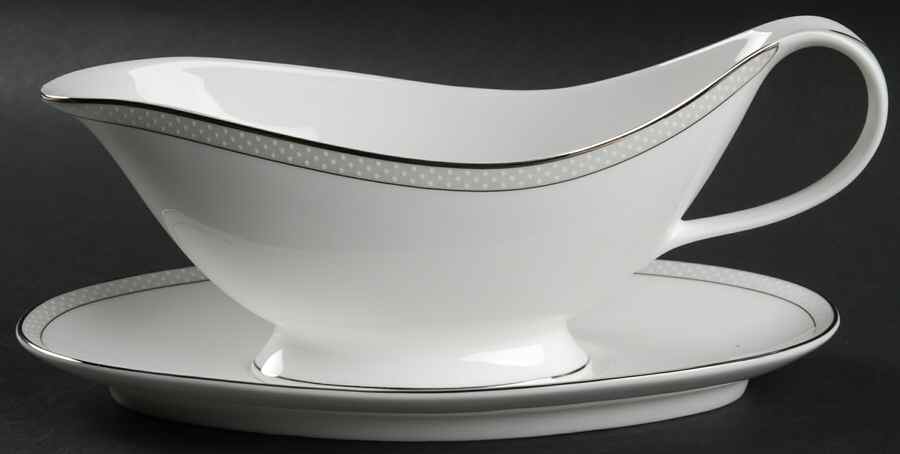 Ocean Beaded Pearl Gravy Boat & Underplate by Nikko-1