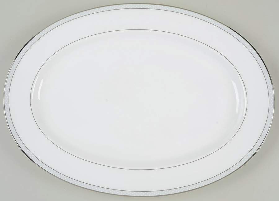 Ocean Beaded Pearl 14" Oval Serving Platter by Nikko-1