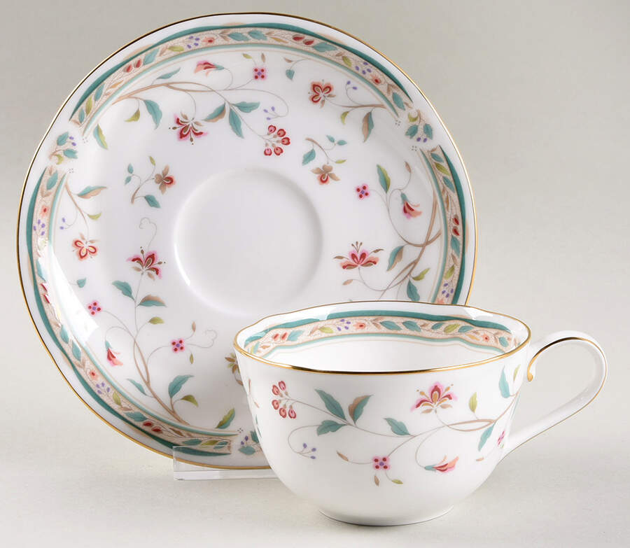 Hana Sarasa Flat Cup & Saucer Set by Noritake-1