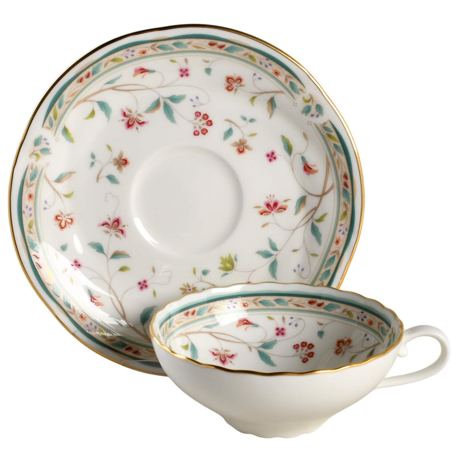 Hana Sarasa Flat Cup & Saucer Set by Noritake-1