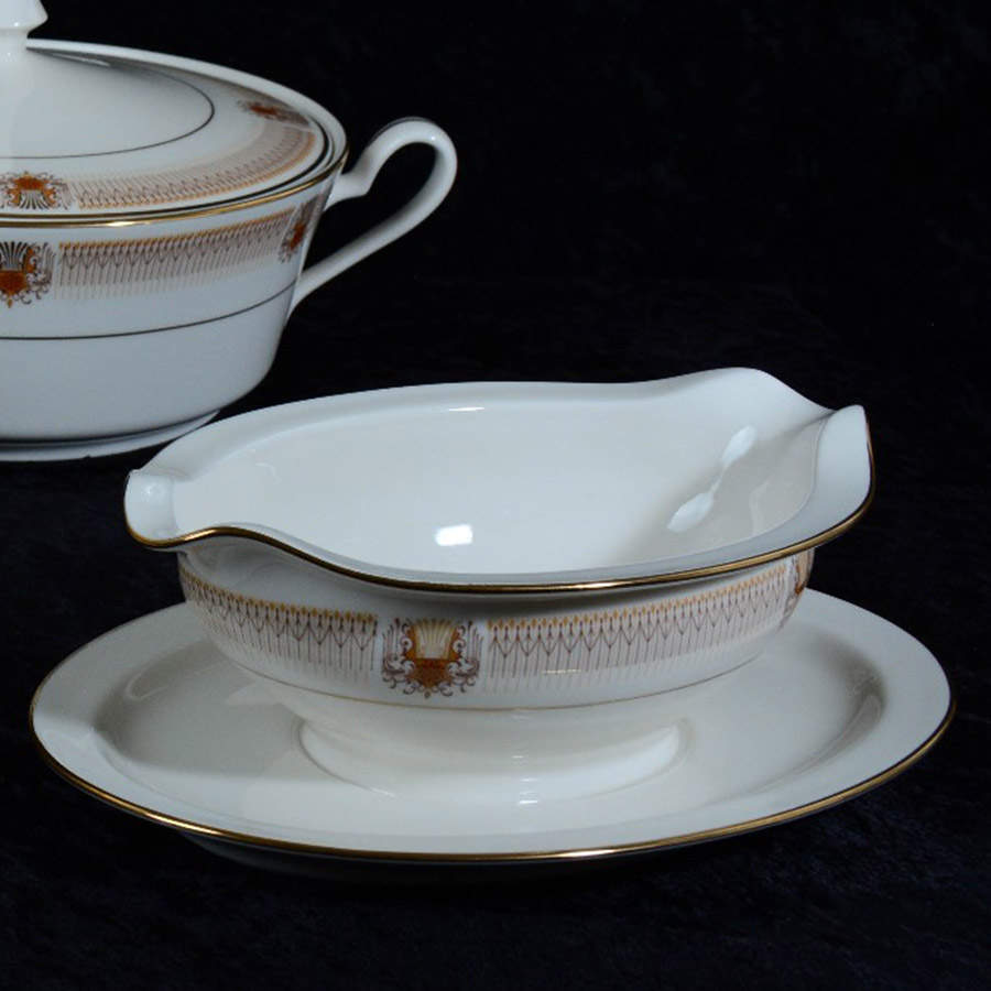 3-808 Gravy Boat with Attached Underplate by Noritake-1