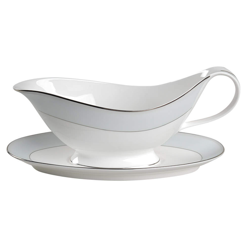 Blue Ocean Pearl Gravy Boat & Underplate by Nikko-1