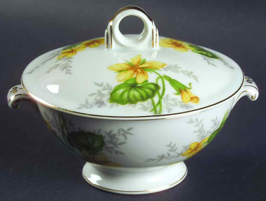 Yellow Valley Sugar Bowl & Lid by Nagoya Shokai-1