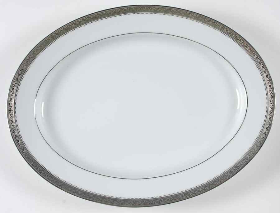 Signature Platinum 13" Oval Serving Platter by Noritake-1