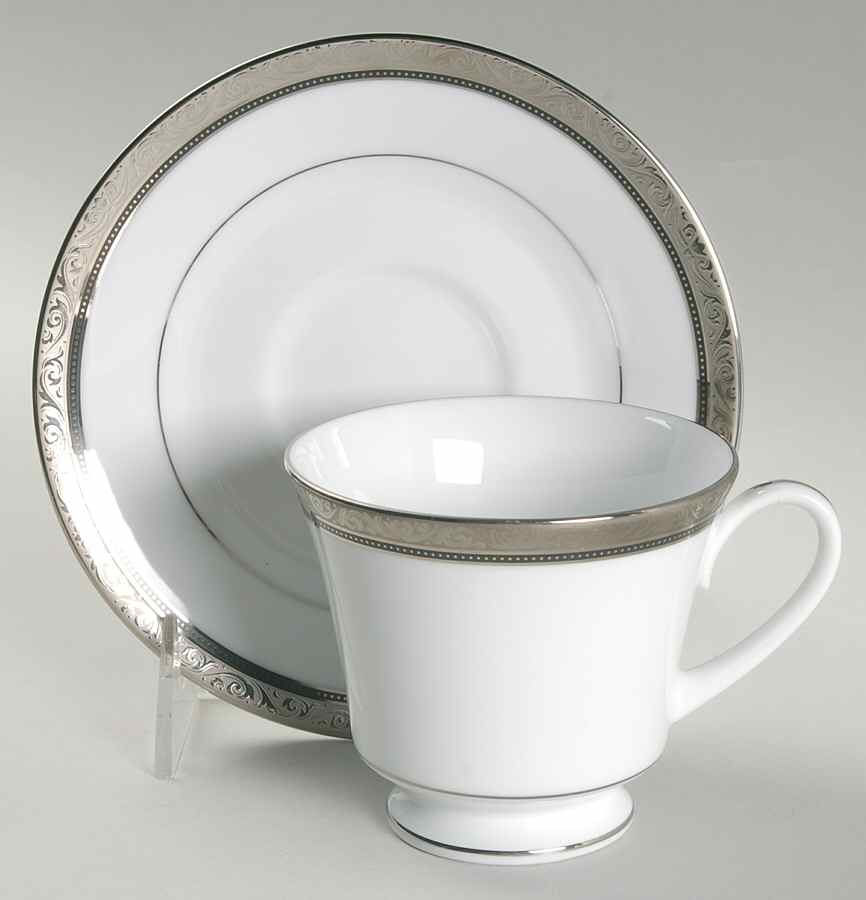 Regent Platinum Footed Cup & Saucer Set by Noritake-1