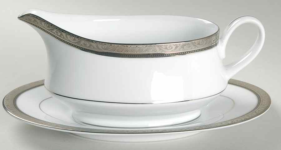 Regent Platinum Gravy Boat & Underplate by Noritake-1