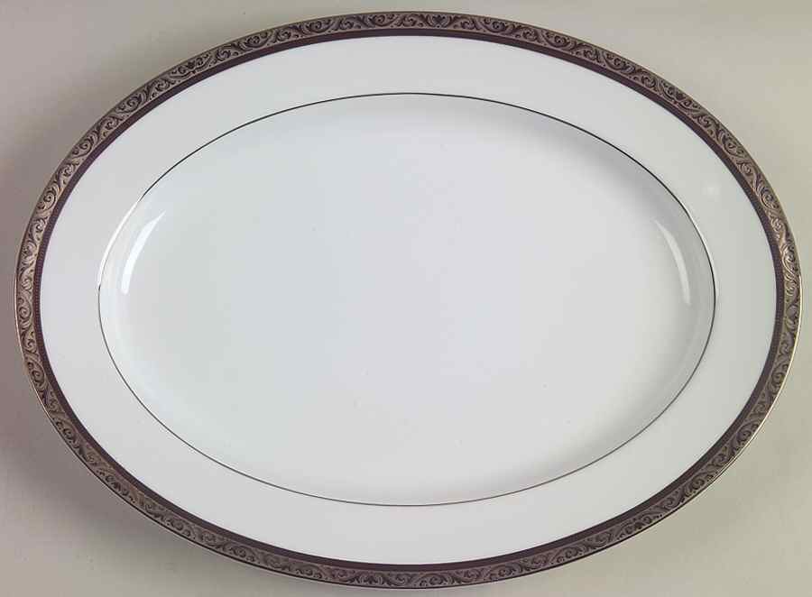 Regent Platinum 13" Oval Serving Platter by Noritake-1