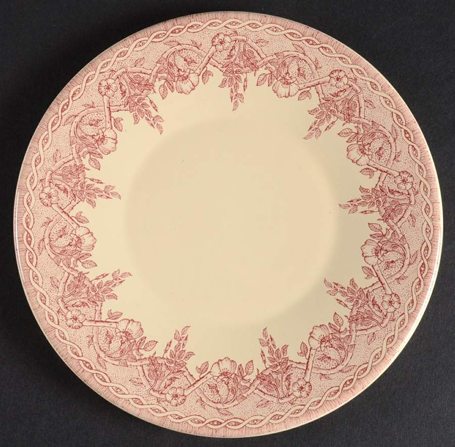 Eglantine Red Bread & Butter Plate by Niderviller (France)-1