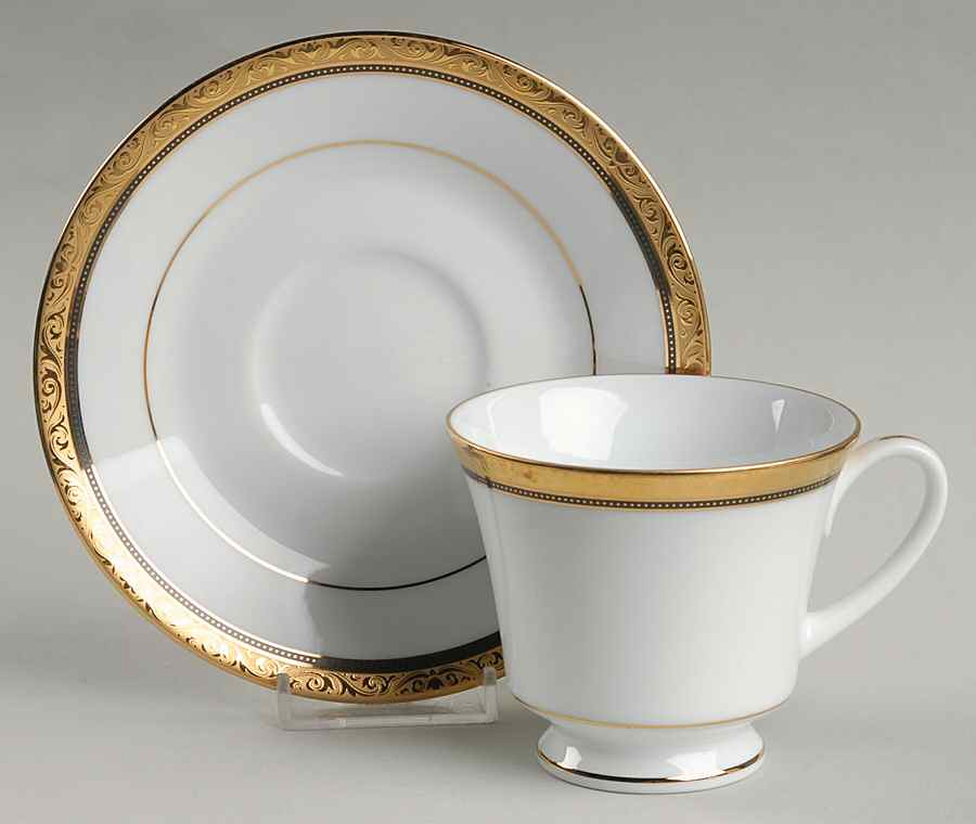 Regent Gold Footed Cup & Saucer Set by Noritake-1